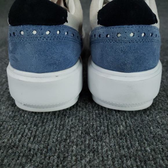 Geox Respira Shoes Womens Size 10 Beige Blue Suede Leather Platform‎ Brogue - Picture 15 of 15